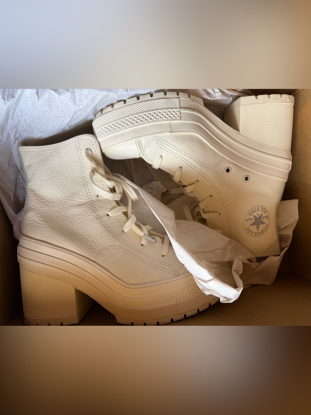 Converse White High-Top Platform Sneakers